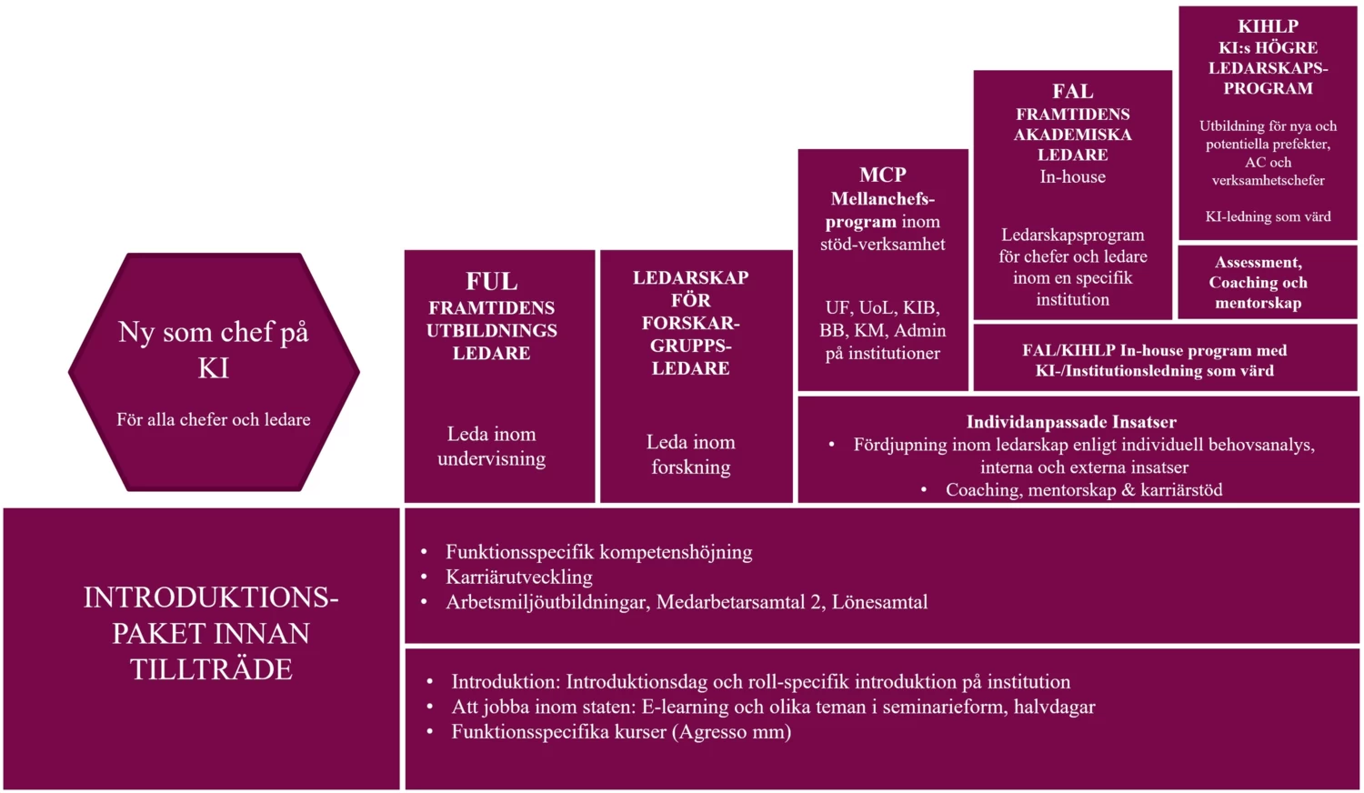Illustration över chefsutbildningar och ledarskapsprogram.