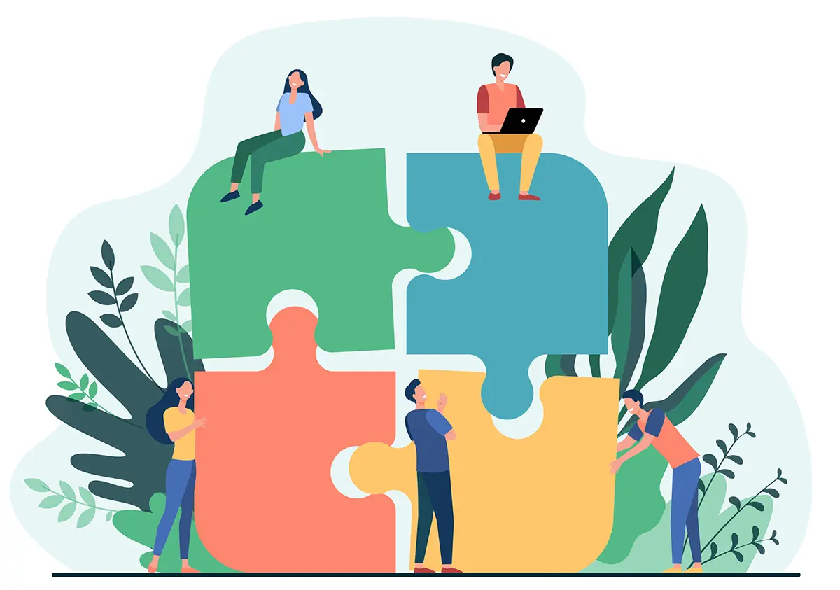 Dekorativ illustration som symboliserar projektmodell