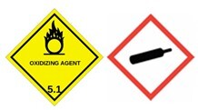 varningsskylt oxiderande gas