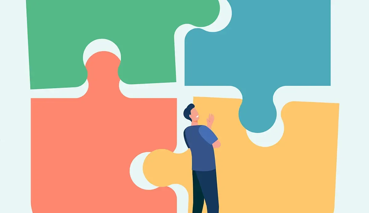 Dekorativ illustration som symboliserar projektarbete