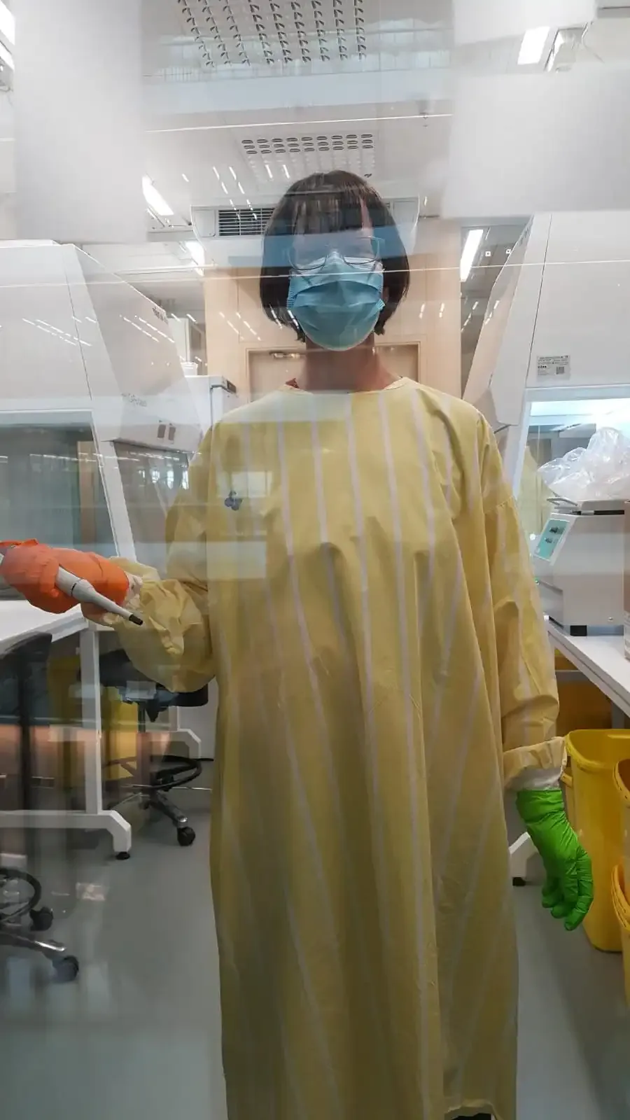 Ingrid Delin i NPC-labbet på Biomedicum