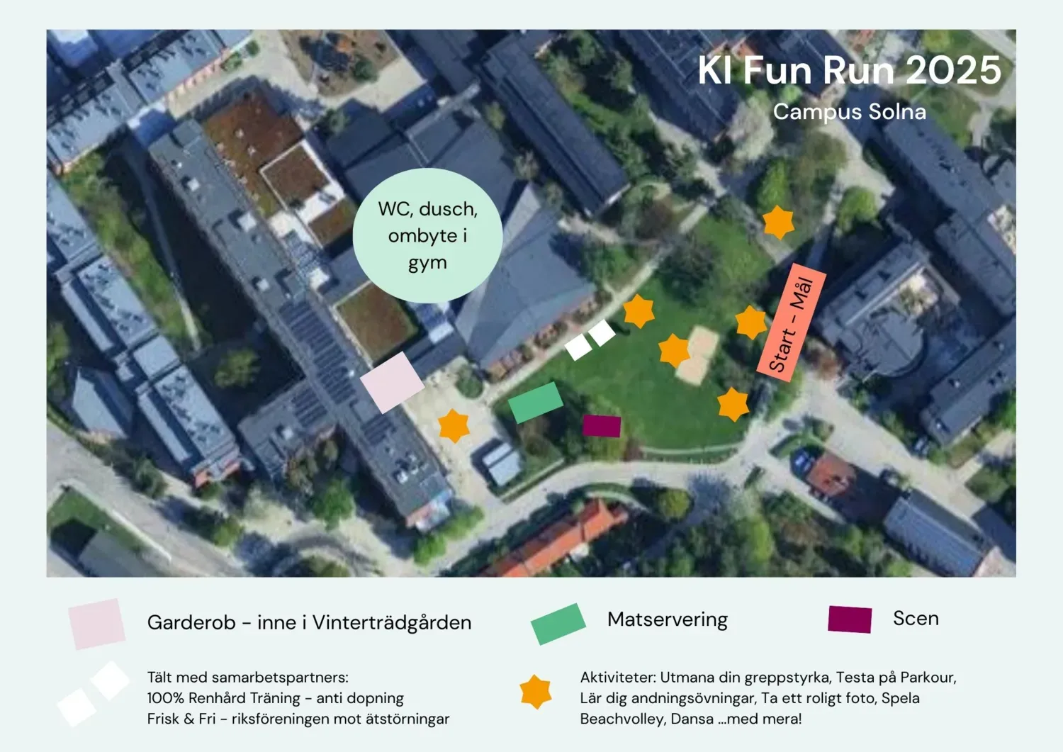 Karta som visar start/mål området