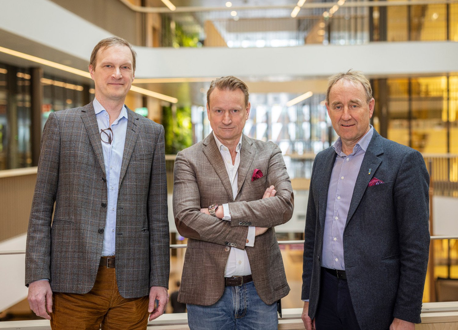 KI:s dekaner Sten Linnarsson, Matti Sällberg och Carl-Johan Sundberg