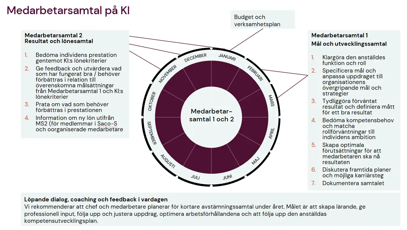 Visar processen för medarbetarsamtal på KI