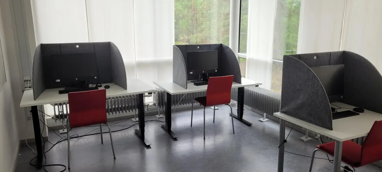Interiörbild på mindre rum i skrivsal ANA23.