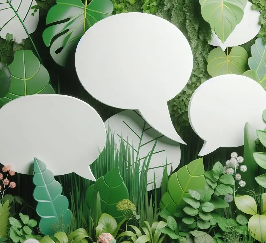 Pratbubblor i gröna växter