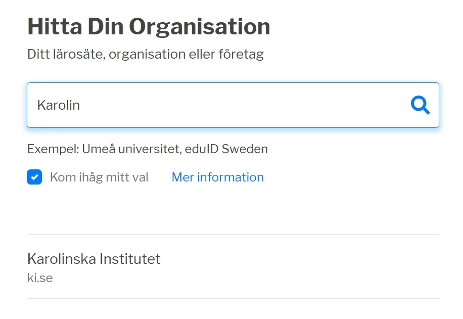 REDCap välj organisation