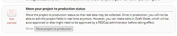 REDCap move to Production