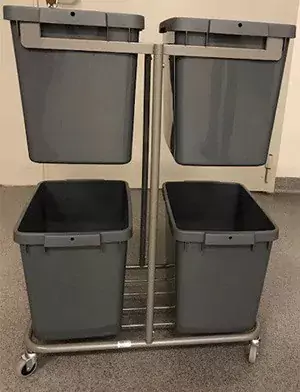 trolley with four waste containers