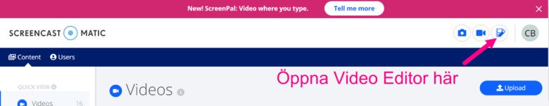 Open video editor Screencast-O-Matic