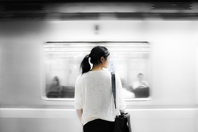 Woman in subway