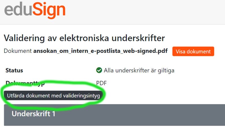 Validera signatur