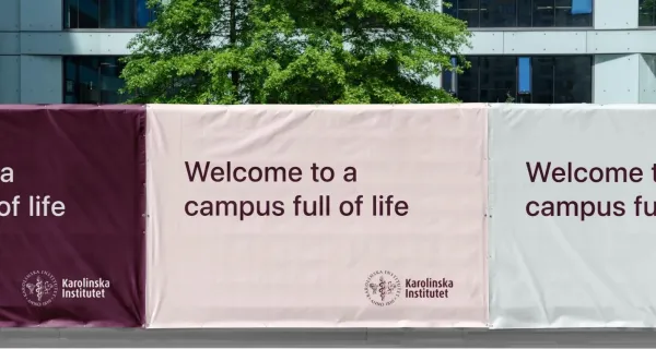 En stor vepa på campus med texten A campus full of life